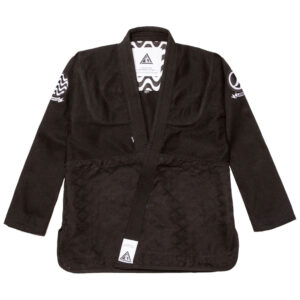 Batch #97 black Jiu Jitsu kimono made of 450 GSM fabric, featuring a simple design for optimal performance.